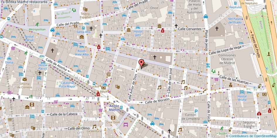 mapa La Biotika restaurante Madrid