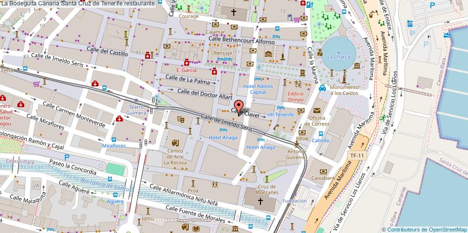 mapa La Bodeguita Canaria restaurante Santa Cruz de Tenerife