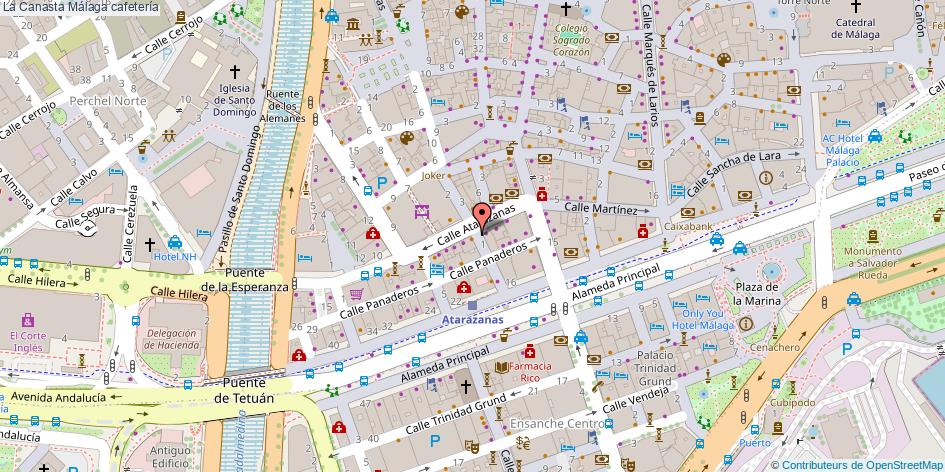 mapa La Canasta cafetería Málaga