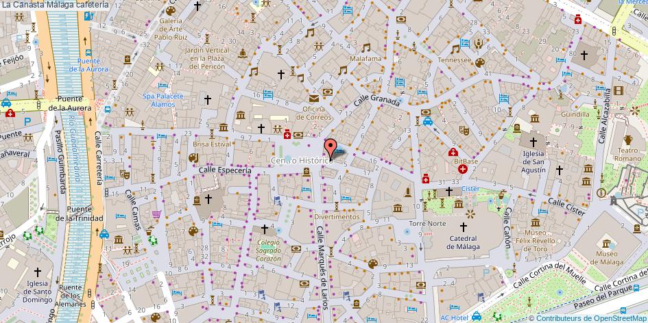mapa La Canasta cafetería Málaga