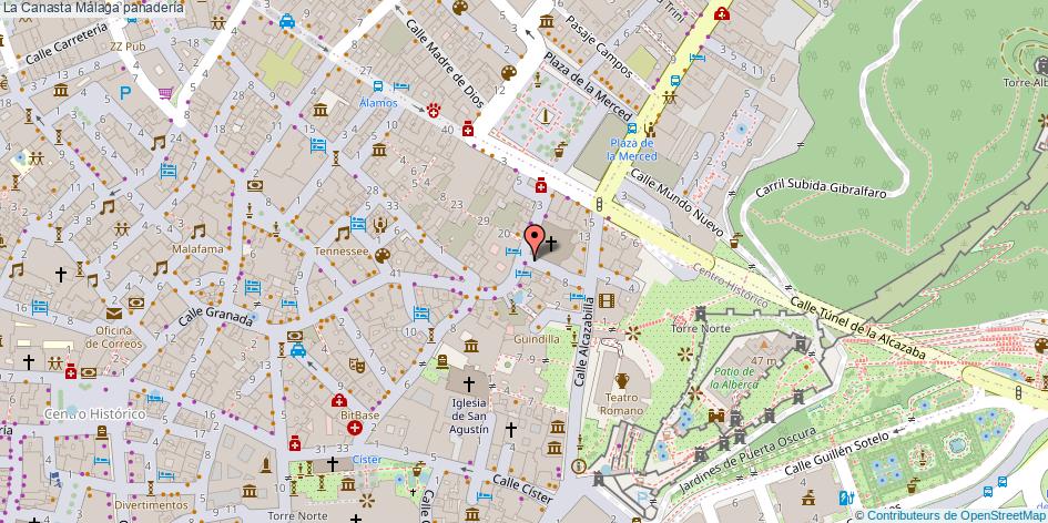 mapa La Canasta panadería Málaga