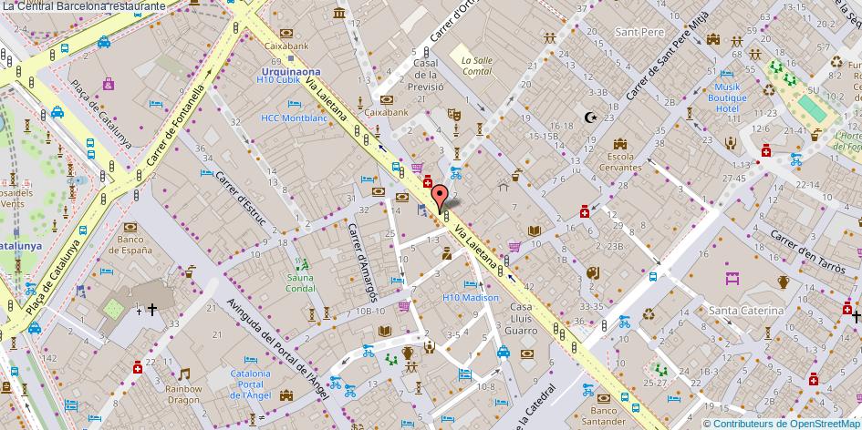 mapa La Central restaurante Barcelona