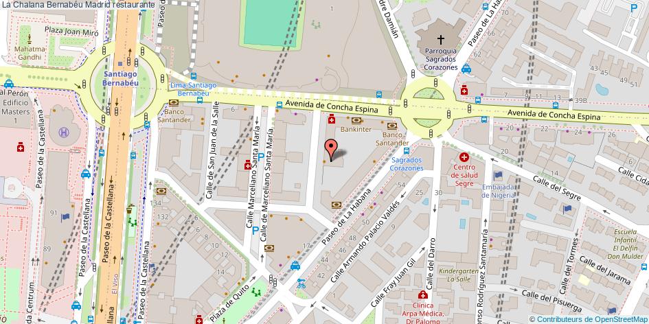 mapa La Chalana Bernabéu restaurante Madrid