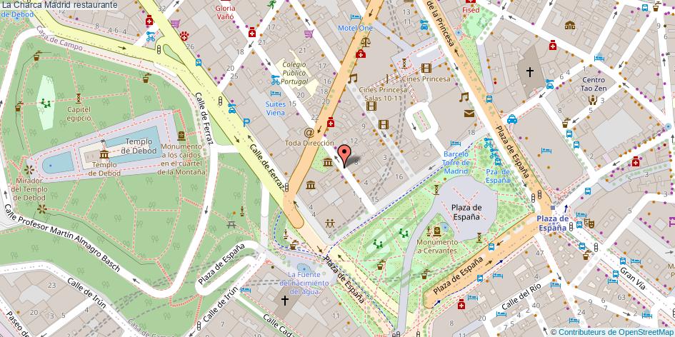 mapa La Charca restaurante Madrid