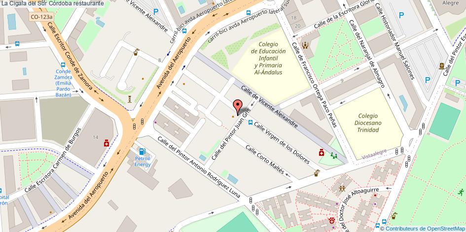 mapa La Cigala del Sur restaurante Córdoba