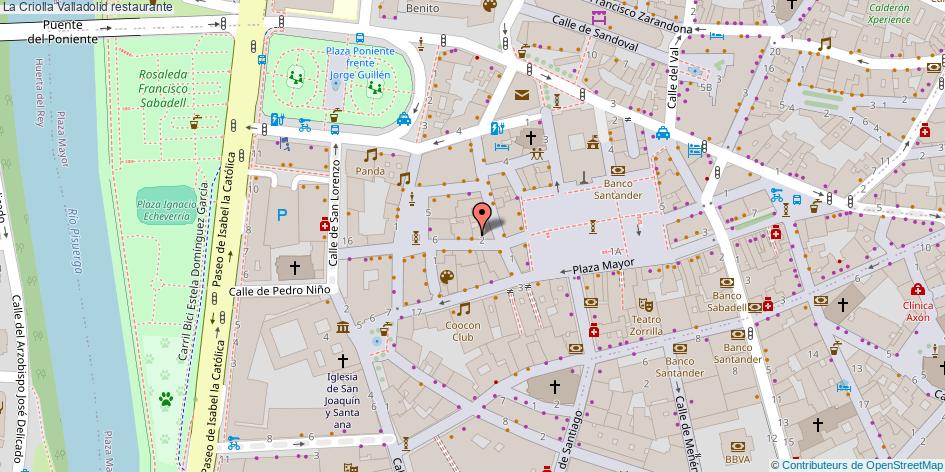 mapa La Criolla restaurante Valladolid