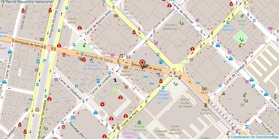 mapa La fábrica restaurante Barcelona