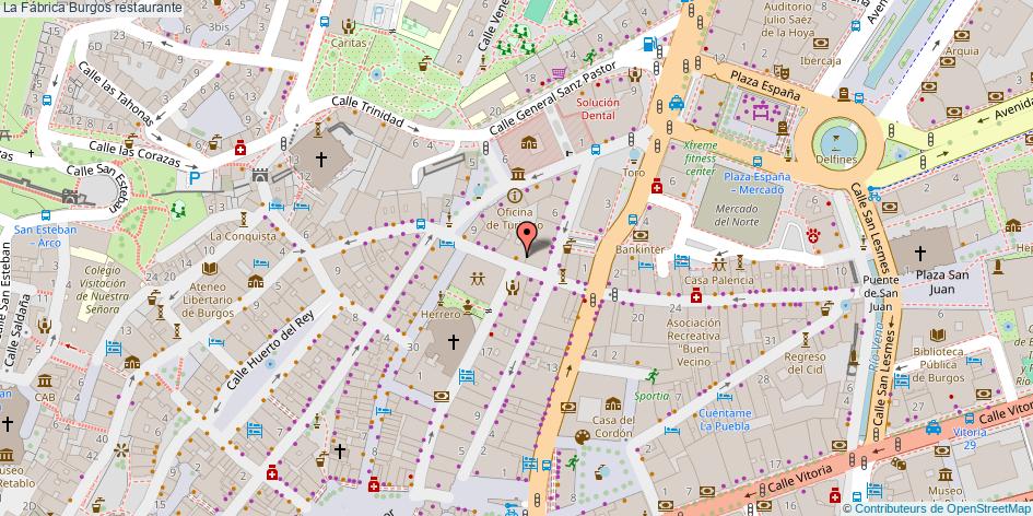mapa La Fábrica restaurante Burgos