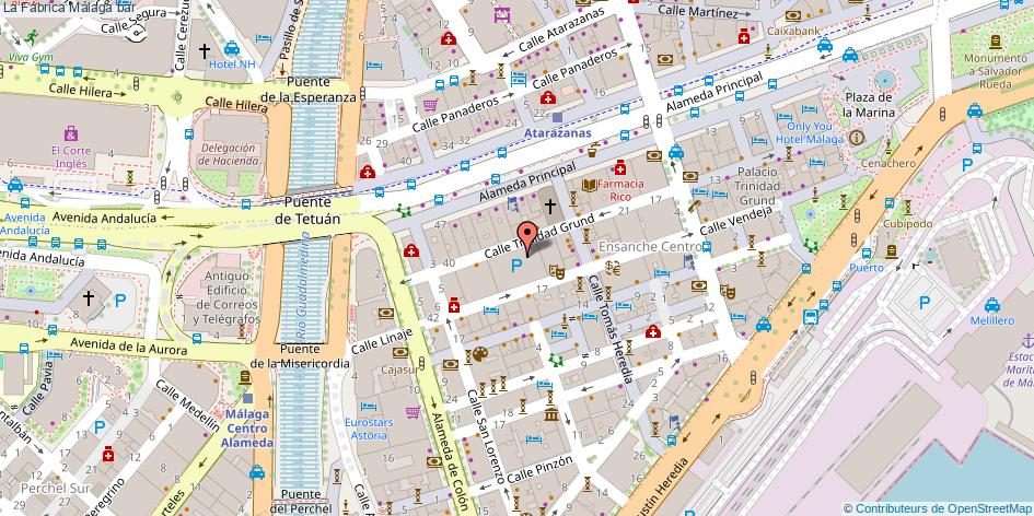 mapa La Fábrica bar Málaga