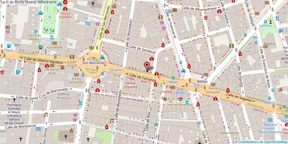 mapa La H es Muda restaurante Madrid