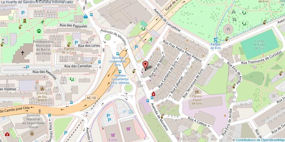 mapa La Huerta de Sandro minimercado A Coruña