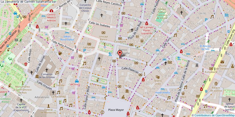 mapa La Jamonería de Carmen bar Salamanca