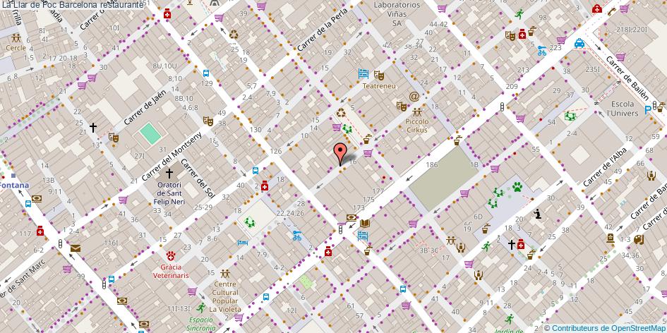 mapa La Llar de Foc restaurante Barcelona