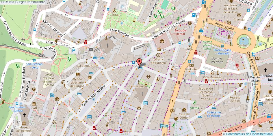 mapa La Mafia restaurante Burgos
