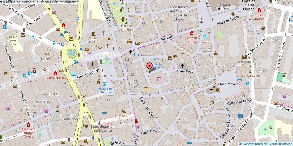 mapa La mafia se sienta a la mesa restaurante León