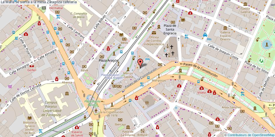 mapa La Mafia se sienta a la mesa cafetería Zaragoza
