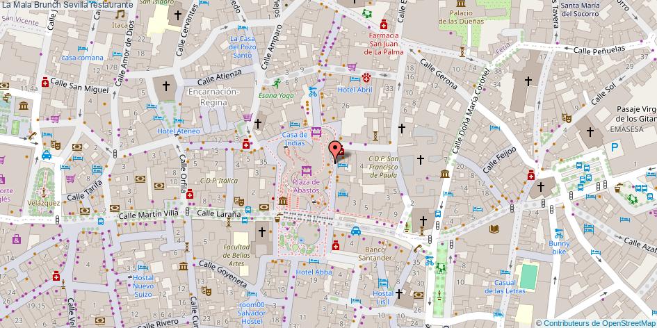 mapa La Mala Brunch restaurante Sevilla