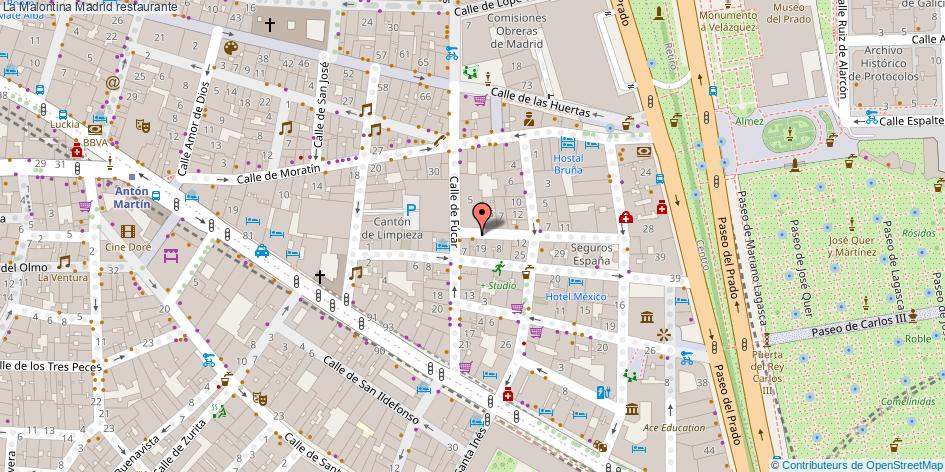 mapa La Malontina restaurante Madrid