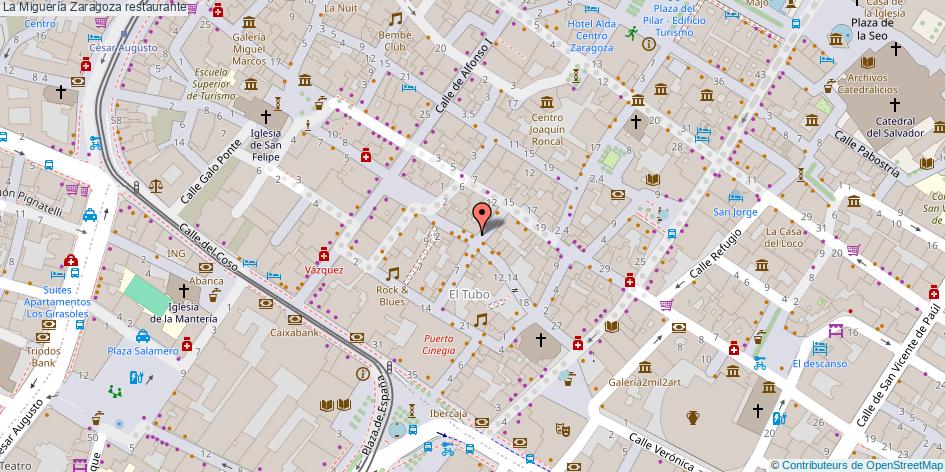 mapa La Miguería restaurante Zaragoza