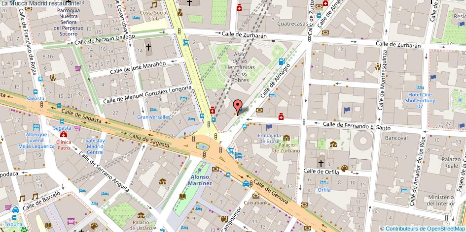 mapa La Mucca restaurante Madrid