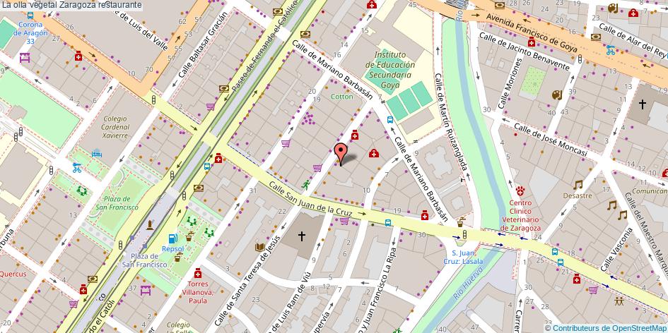 mapa La olla vegetal restaurante Zaragoza