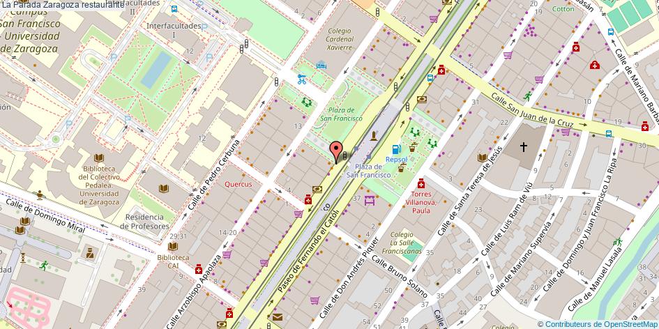 mapa La Parada restaurante Zaragoza