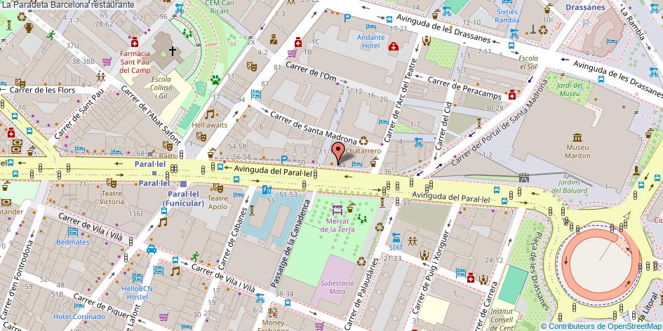 mapa La Paradeta restaurante Barcelona