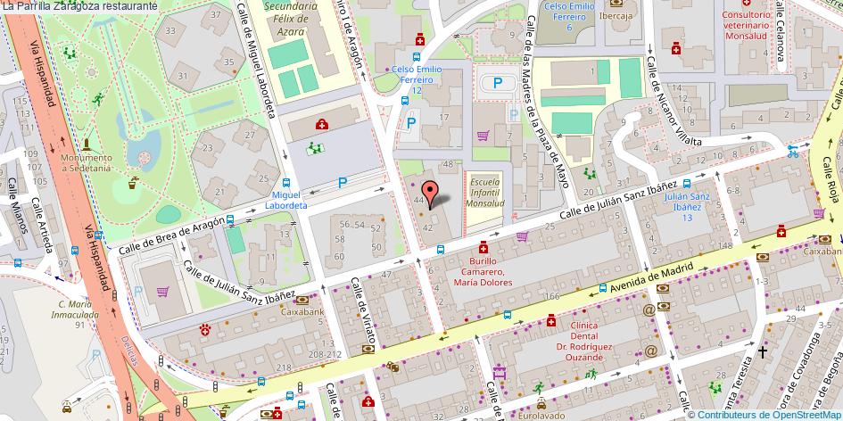 mapa La Parrilla restaurante Zaragoza