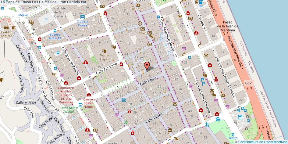 mapa La Pepa de Triana bar Las Palmas de Gran Canaria