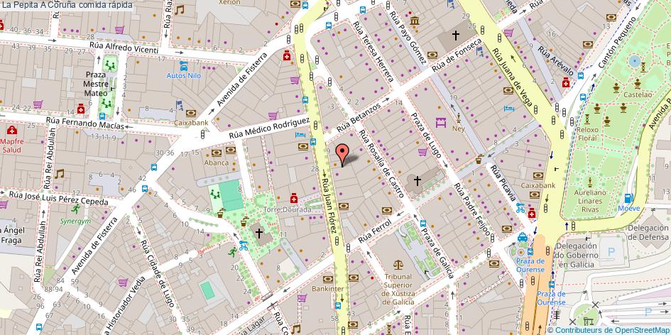 mapa La Pepita comida rápida A Coruña