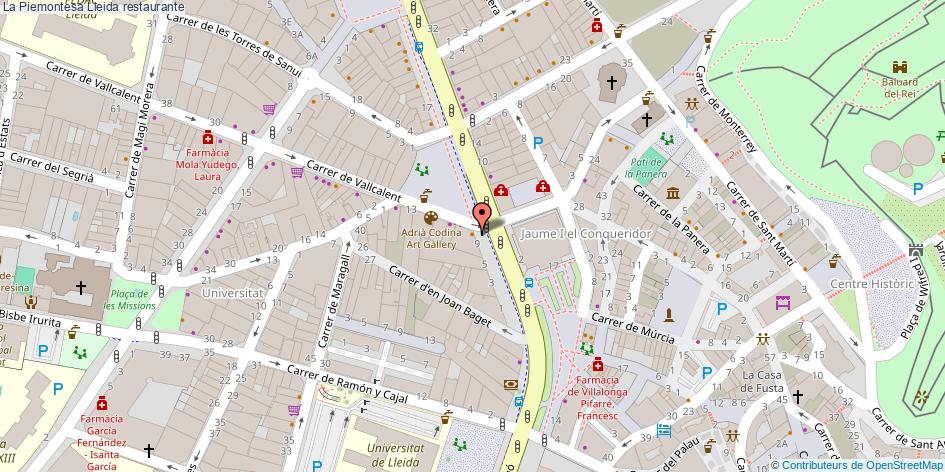 mapa La Piemontesa restaurante Lleida