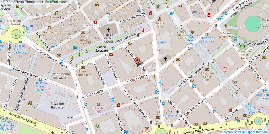 mapa La Piemontesa restaurante Pamplona/Iruña