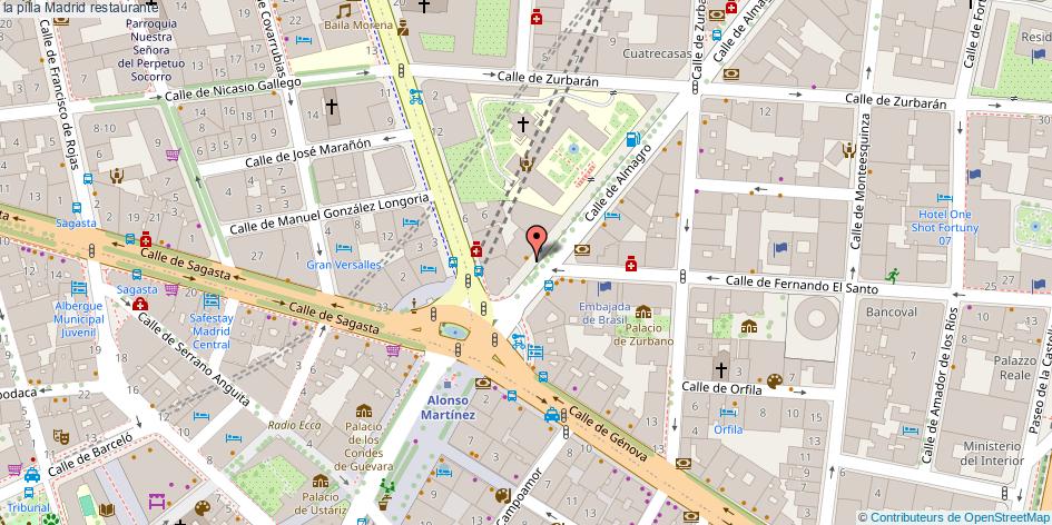 mapa la pilla restaurante Madrid