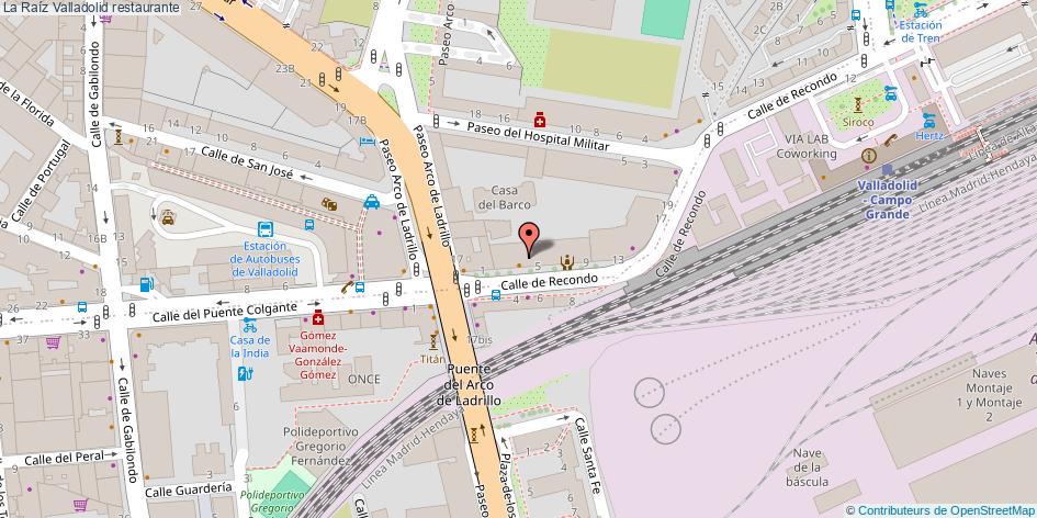 mapa La Raíz restaurante Valladolid