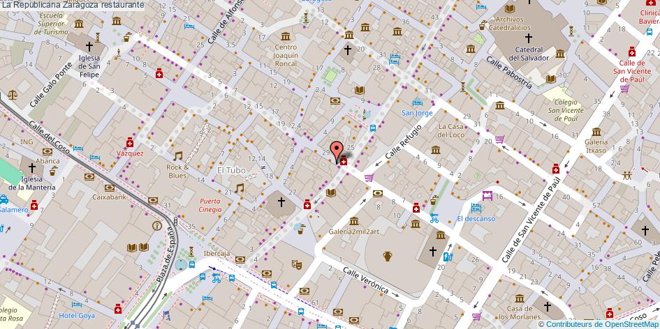 mapa La Republicana restaurante Zaragoza