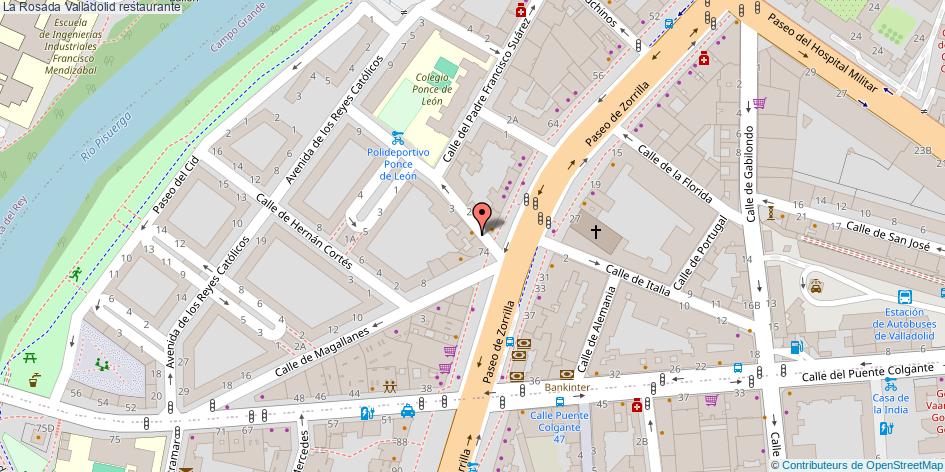 mapa La Rosada restaurante Valladolid