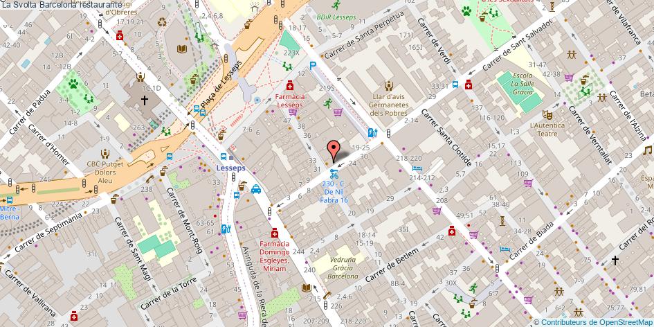 mapa La Svolta restaurante Barcelona