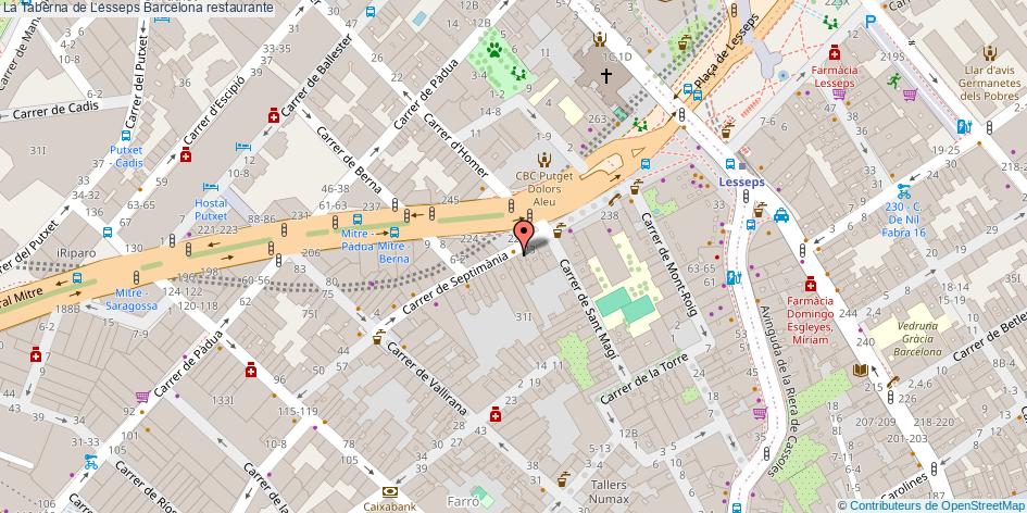 mapa La Taberna de Lesseps restaurante Barcelona