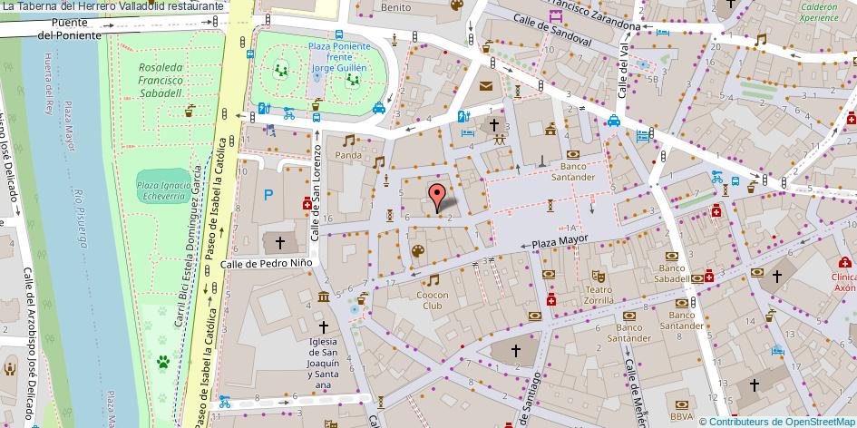 mapa La Taberna del Herrero restaurante Valladolid