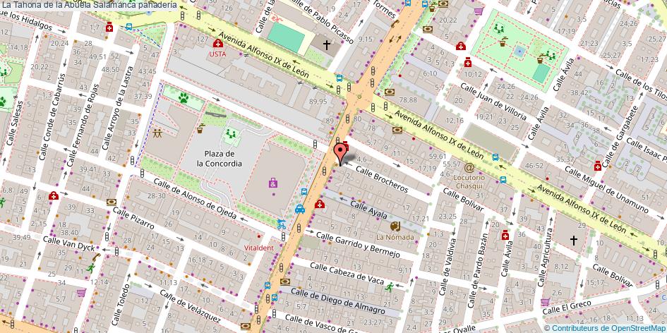 mapa La Tahona de la Abuela panadería Salamanca