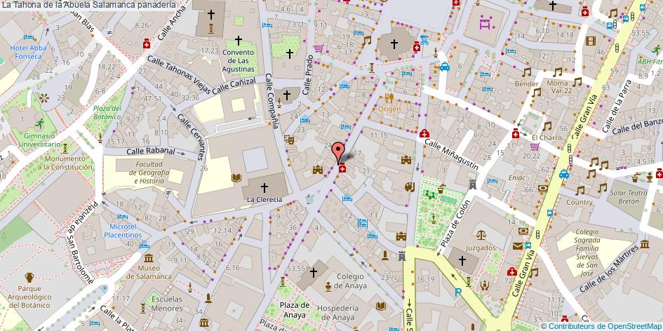 mapa La Tahona de la Abuela panadería Salamanca