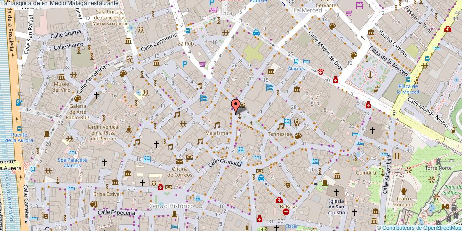 mapa La Tasquita de en Medio restaurante Málaga