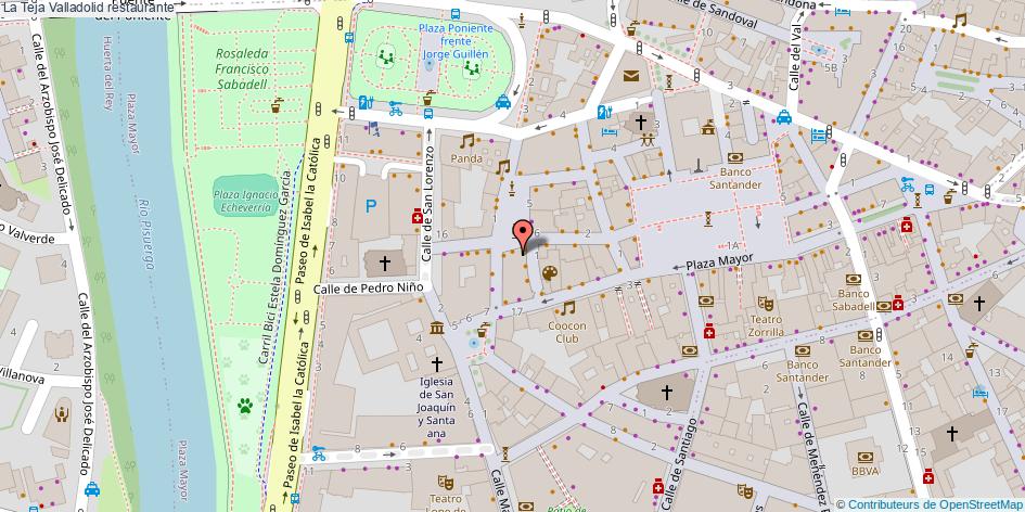 mapa La Teja restaurante Valladolid