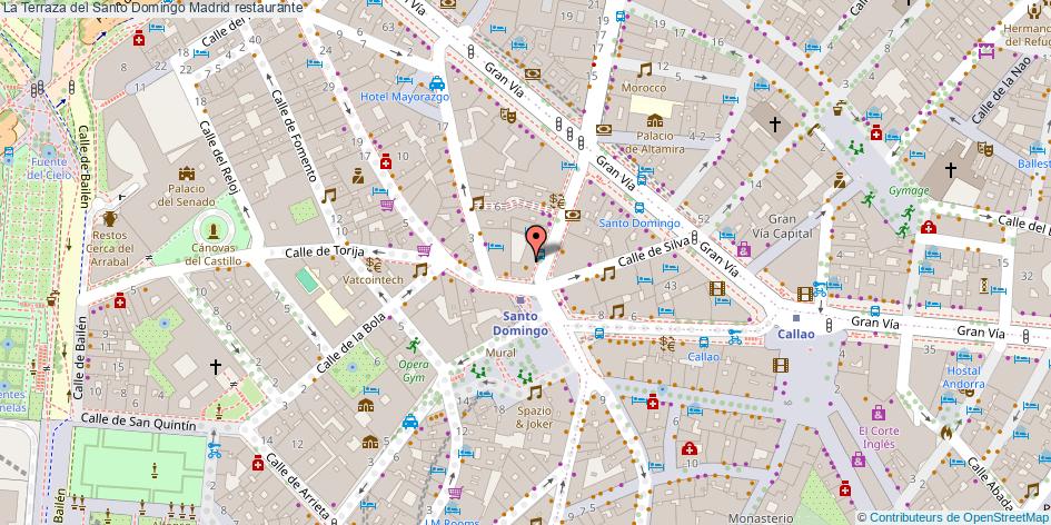 mapa La Terraza del Santo Domingo restaurante Madrid