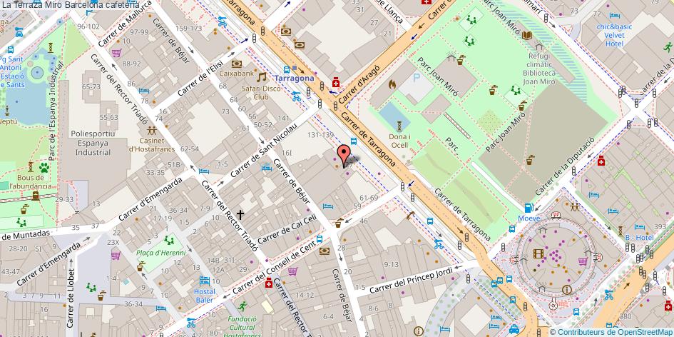 mapa La Terraza Miro cafetería Barcelona