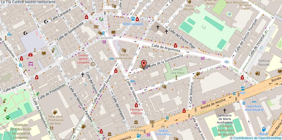 mapa La Tía Carlota restaurante Madrid
