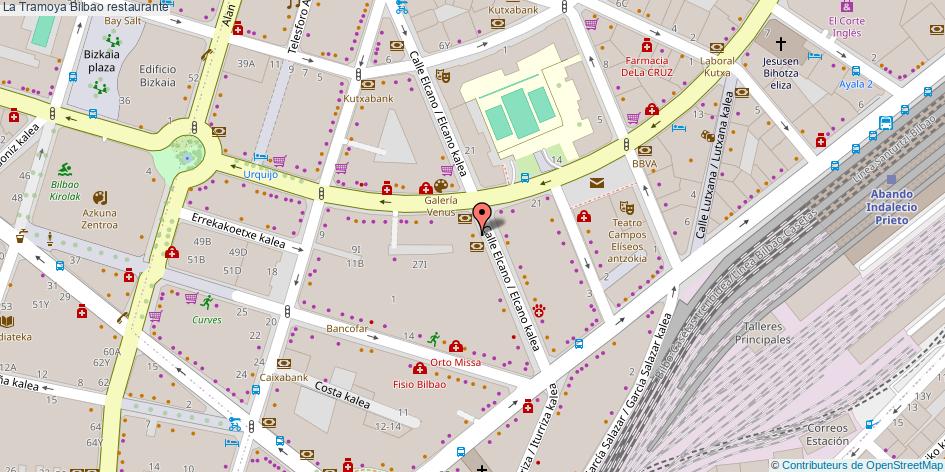 mapa La Tramoya restaurante Bilbao