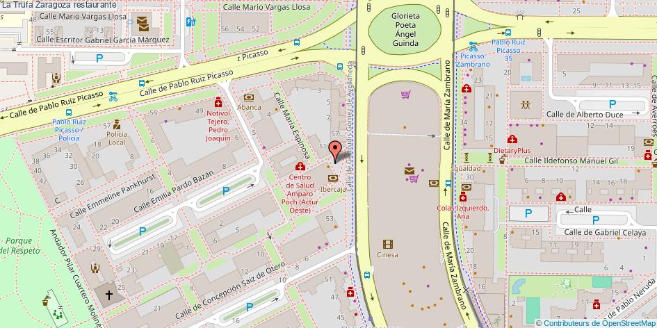 mapa La Trufa restaurante Zaragoza