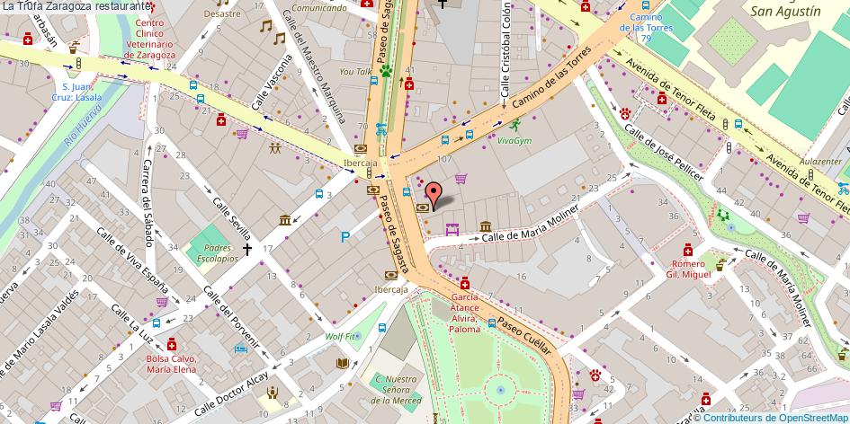 mapa La Trufa restaurante Zaragoza