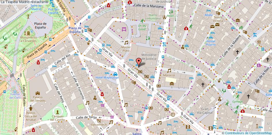 mapa La Txapela restaurante Madrid